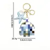 Chaveiro Artesanal com Contas Série Oceano, Acessórios para Bolsa de Concha e Água-viva, Suprimentos Decorativos DIY para Vestido, Sapato e Chapéu