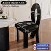 Mesa y Sillas de Comedor Vintage Estilo Francés, Sillas de Comedor de Madera Maciza para Uso Doméstico, Estilo Wabi-Sabi de Mediados de Siglo, Tocador de Diseñador, Respaldo de Sirena