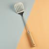 Cuchara sopera para cocina, juego de colador, pala para saltear con mango largo, letras LOGO, mango de haya, espátula de acero inoxidable