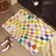 Alfombrilla Creativa de Baño Dopamina Absorbente Secado Rápido Tablero de Ajedrez Barro de Diatomeas Alfombrilla Suave Entrada de Baño Alfombra Antideslizante