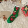 Meias de Natal Veludo Coral Espessadas Forradas com Lã Quentes Meia-Perna Meia Criativa Fofa Rena Boneco de Neve Meias para Casa e Dormir Atacado