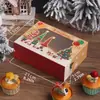 Caja de Embalaje para Postre Donut Navideño Caja para Cupcakes con Ventana Transparente Caja de Embalaje para Postre Mousse