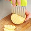 Rebanador de Patatas Creativo de Acero Inoxidable en Stock con Mango de PP, Cortador Manual Doméstico de Tiras Onduladas, Gadget de Cocina