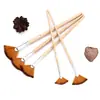 Set de pinceles de pintura al óleo con forma de abanico de madera transfronterizo, pinceles para pintura acuarela acrílica, pinceles de clase de entrenamiento de arte de madera al por mayor