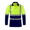 Camisa Polo de manga larga reflectante de talla europea transfronteriza para saneamiento, construcción de carreteras y construcción, ropa de trabajo transpirable, ropa de trabajo hecha a medida
