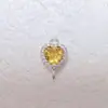 Pingente de Zircônia Banhado a Ouro Banhado a Cobre 18k Acessórios para Joias DIY Pulseira Coração Colar Material Artesanal Duplo para Pendurar
