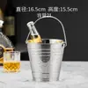Balde de Gelo Espesso de Aço Inoxidável Balde Duplo para Champagne Balde para Resfriar Cerveja Vinho Tinto Equipamento de Bar KTV Metabo