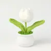 Flores Artificiais de Lã Girassol em Vaso Lírio-do-Vale Não-Me-Esqueças Tulipa Enfeites Dia dos Namorados Festival da Primavera