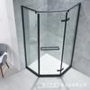 Mampara de Ducha de Forma Diamante Extremadamente Estrecha para Apartamentos de Alojamiento Temporal, Mampara de Baño de Esquina para Uso Doméstico y Comercial, Mampara de Cristal para Separación de Zona Seca y Húmeda