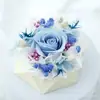Ornamento de Mesa Flor Rosa de Gesso Tridimensional, Flor Eterna, Feito à Mão, Bonsai para Escritório de Estudante