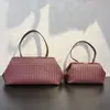 Bolso de Mano de Lujo con Clip Dorado de Alta Calidad Ligero Cuero Genuino Bolso Tejido Retro Versátil Bolso Cruzado para el Trabajo