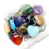 Pendientes colgantes de cristal natural transfronterizos para el Amor, pendientes de ágata con forma de corazón de moda para el día a día, joyería linda estilo corazón