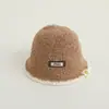 Chapéu infantil outono e inverno meninos e meninas coreano desenho animado pelúcia chapéu balde 2 a 6 anos quente chapéu balde chapéu pescador