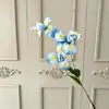 Flor Artificial Íris de Casamento com 3 Cabeças Material Decoração de Casa Sala de Estar Flor de Seda Arte Hotel Decoração Suave Arranjo de Flores Adereços para Fotografia