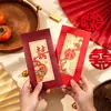 Envelopes de presente de casamento vermelhos em tamanhos grande, médio e pequeno, envelopes vermelhos especiais de casamento com o caractere "feliz" para lembrancinhas e contribuições de casamento