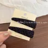 Grampo BB de tecido fino com poá estilo literário coreano para mulheres, grampo duplo simples, grampo para cabelo solto, grampo para franja lateral