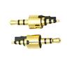 Plug de Áudio Personalizado 2.5 Nível 5 6.0 Disco 21L Banhado a Ouro Cola Preta Resistente ao Desgaste Plug de Fone de Ouvido com Baixo Teor de Chumbo Pino 2.5