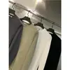 Camiseta casual versátil de color sólido de alto peso, pedido de Hong Kong 290G, camiseta transpirable de manga larga con cuello redondo para deportes, camiseta básica de moda