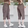 Pantalones Casuales de Rayas Finas de Verano para Hombre Versión Coreana Versátiles Holgados Acortados Moda Seda de Hielo Transpirables Pantalones Deportivos