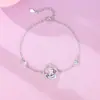 Pulsera Tichia Original Linda Caballo Persiguiendo la Luna para Mujer Plata de Ley S925 Lujo Ligero Nicho Imitación Piedra Lunar Caballo del Zodiaco Cadena para Clavícula