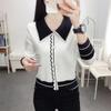 Suéter de Punto Delgado de Punto para Otoño e Invierno Suéter de Punto de Manga Larga Spice Girls Nuevo Elegante Delgado Moda Suéter Chaqueta Base para Mujer