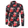 Venda quente transfronteiriça impressa em 3D camisa de manga comprida série de Natal tops masculinos havaiano solto confortável roupas masculinas