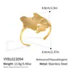 Pulsera Abierta Minimalista Línea de Ola, Acero Inoxidable Electrochapado con Oro de 18K, Joyería Versátil y de Moda para Mujer