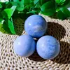 Pedra de cristal azul natural mais vendida internacionalmente, pedra bruta cortada, lapidada e polida, ornamento de bola de feng shui, artesanato decorativo