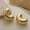 Pendientes de Cobre Chapado en Oro de 18 Quilates Brillantes con Forma de C, Sencillos y de Lujo, de Venta Caliente Transfronteriza Aogu para Mujer, Accesorios de Oreja con Personalidad Única y Audaz