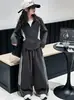 Conjunto deportivo para niñas 2026 nuevo estilo para adolescentes y niñas de secundaria, chaqueta con cremallera y sudadera de primavera/otoño conjunto de dos piezas