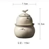 Miyuan Ceniza de Hierba Color Puro Cerámica Gaiwan Taza de Té Taza de Maestro Set de Té Kung Fu Colección Set de Accesorios Simples para Ceremonia de Té