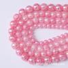 Fundición Ming comercio rosa rojo chapado grieta cuentas sueltas imitación palomitas de maíz Cristal cuentas redondas accesorios pulsera collar joyería al por mayor