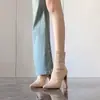 Botines Chuyuji de Gamuza con Tacón Grueso de Tacón Alto para Mujer 2026 Otoño/Invierno Nuevos Botines Elásticos Ajustados para Mujer