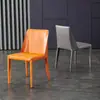 Silla de Comedor de Lujo Nórdico Luz Moderna Simple Minimalista Italiano Cuero de Montar Respaldo de Negociación Silla de Hotel Restaurante Hogar