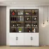 Gabinete de Vino de Cristal Uso Doméstico Puerta de Cristal a Prueba de Polvo a Prueba de Humedad Gabinete de Vino para Sala de Estar Gabinete de Exhibición de Pared Aparador para Comedor Gabinete de Almacenamiento