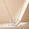 Diseño Europeo y Americano Transfronterizo Nicho Lujo Accesible Oro Gama Alta Cadena de Clavícula para Mujer Colgante de Diamante de Seis Garras Joyería que No se Desvanece