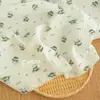 Tejido de Crepé de Doble Capa 100% Algodón Manta con Babero de Dibujos Animados Plisada Pijama Toalla de Baño Tejido Absorbente