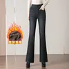 1031 jeans de microfibra con forro polar talla grande pantalones de campana pantalones de mujer pantalones para mujeres de mediana edad madre gruesos cintura alta delgados