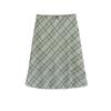 Saia Plissada de Malha Colorida Contrastante Estilo Academia Vintage Costura de Laço Cintura Alta Emagrecedora Versátil Vestido Midi
