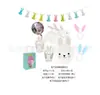 Juego de vajilla desechable de Pascua, plato de papel, vaso de papel, toalla de papel, cuerda, bandera, fiesta de cumpleaños infantil