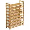 Sapateira de Bambu Simples Multicamadas Econômica Porta Dormitório Sala de Estar Madeira Maciça Prateleira de Armazenamento Doméstico Pequeno Armário de Sapatos