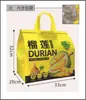 Bolsa de Regalo de Empaque de Durian No Tejida al por Mayor, Bolsa Térmica tipo Satchel para Llevar, Bolsa de Empaque para Té de Leche con Papel de Aluminio y Logo Imprimible