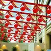 Decoração de quintal de casamento rural, puxe a fita da lanterna de flores, layout de cena de casamento ao ar livre, suprimentos para casamento