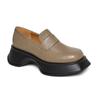 Mocasines de Suela Gruesa, Zapatos Casuales para Mujer, Zapatos de Cuero Slip-On Estilo Universitario Europeo y Americano, Estilo Británico, Cómodos, que Aumentan la Altura, Versátiles