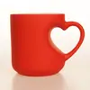 Taza Cambia Color Mango Corazón Melocotón Mate, Taza Cerámica Forma de Corazón, Taza Mate, Taza Recubierta, Taza Cerámica Corazón de Amor Mate