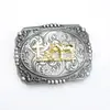 Hebilla de Cinturón de Aleación de Zinc Estilo Western Vaquero Caballo Cruzado Hebilla de Placa de Aleación Accesorios para Cinturón