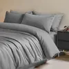Conjunto de Quatro Peças 60S 100% Algodão, Algodão Puro, Adequado para Todas as Estações, Conjunto de Três Peças, Lençol de Cima, Capa de Edredom, Lençol com Elástico, Conjunto de Roupa de Cama de Luxo Leve de Alta Qualidade