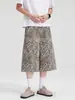 Ropa para Hombre LKTM 26SS Verano Retro Americano Estampado de Leopardo Desgastado Pantalones Casuales Cortos Shorts Holgados Unisex
