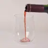 Copo de Vinho Tinto de Plástico Vermelho Cônico Sem Haste de 12oz, Copo de Vinho Tinto de Plástico Vermelho Cônico Sem Haste de PET