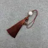 Xiangfei 8B-7 Loto Tallado Doble Borla Colgante Borla Traje Antiguo Dinastía Han Solapa Prensada Escalón Prohibido Estilo Antiguo Ropa con Espalda de Nube Accesorios